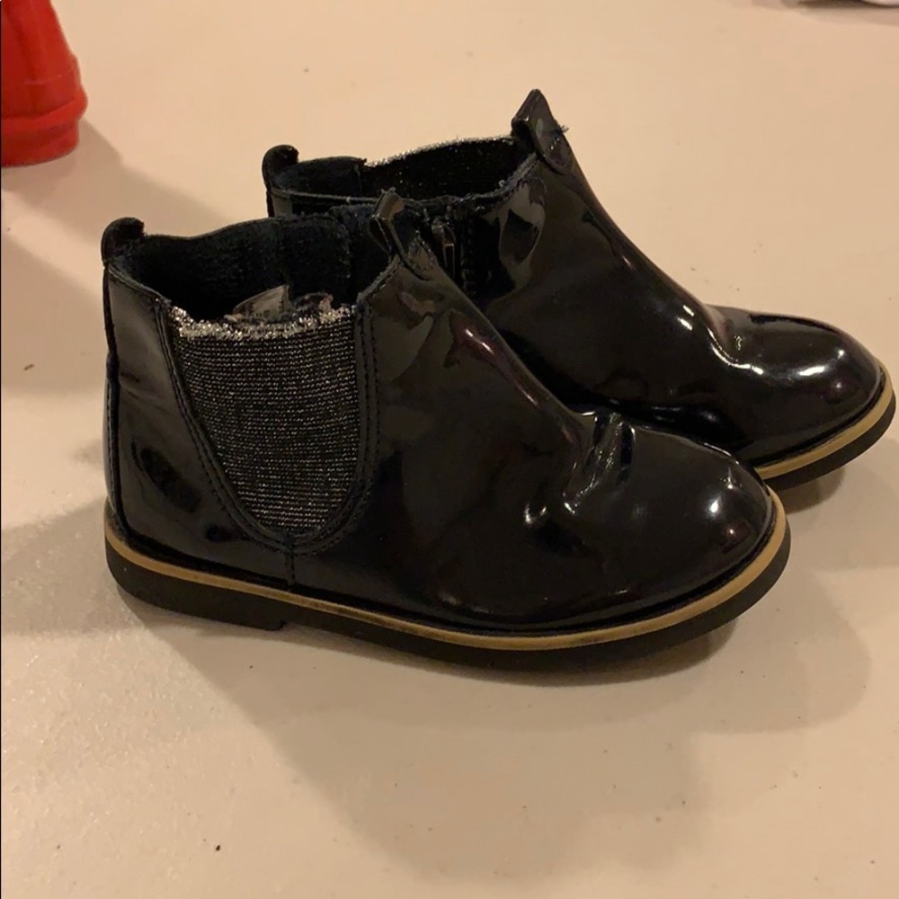 Girls blue patent leather boots - Zara size 25 (8)